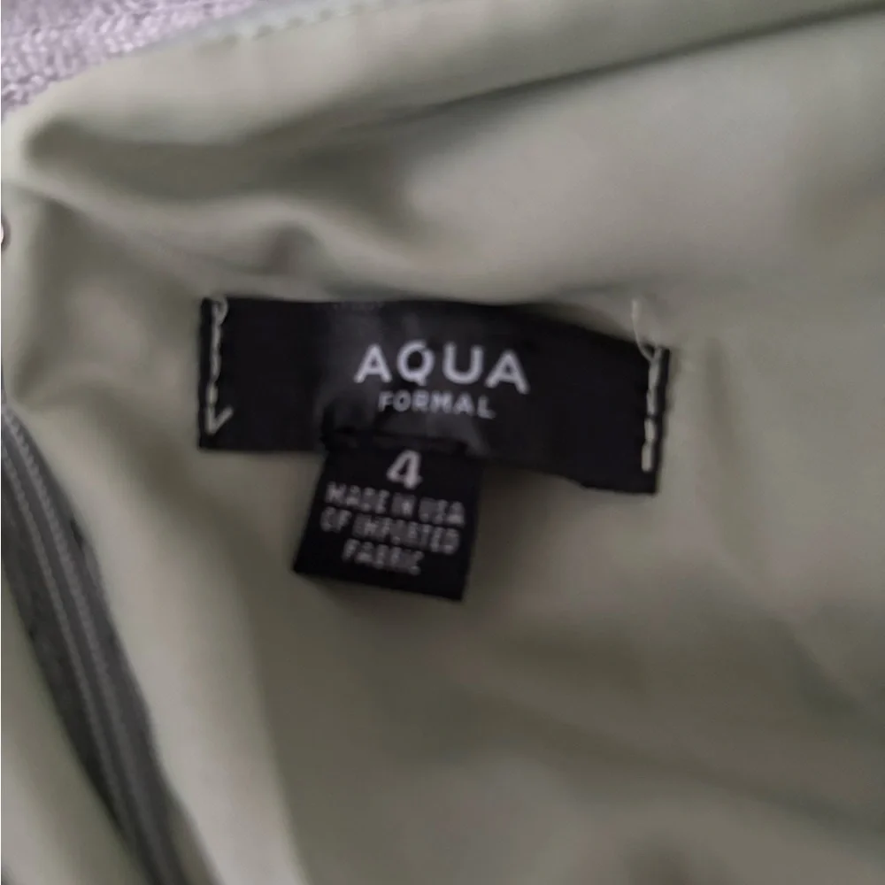 EUC Elegant Sage Satin Evening Gown from Aqua at Bloomingdale’s Size 4 - Picture 9 of 15